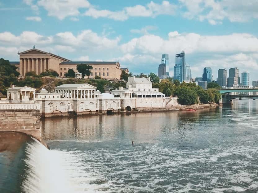 Image showing a boardwalk along a river in Pennsylvania.