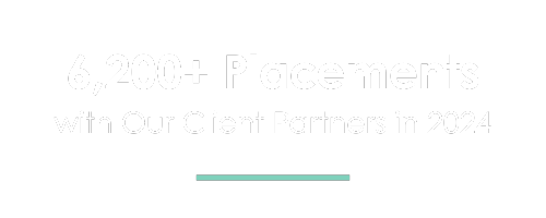White text that says '6,200+ placements with our client partners in 2024'
