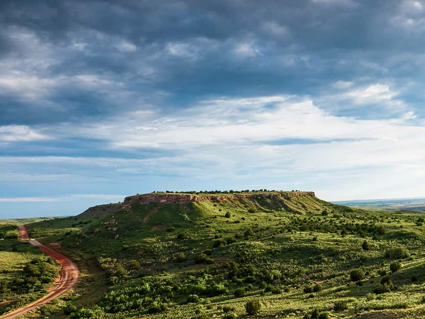 Image showing green plains under a blue sky in Oklahoma.