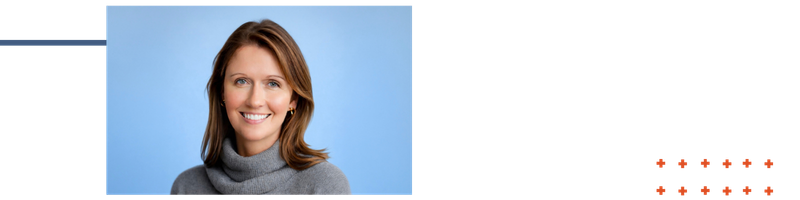 Headshot of Vanessa Hodgerson, a professional woman with shoulder-length hair in a soft grey sweater against a blue backdrop