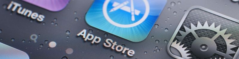 Closeup image of the Apple App Store Icon for mobile apps