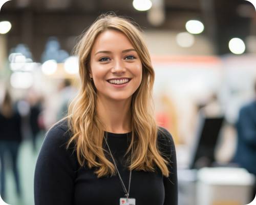Records clerk jobs - a female records clerk smiles at the camera in a black sweater