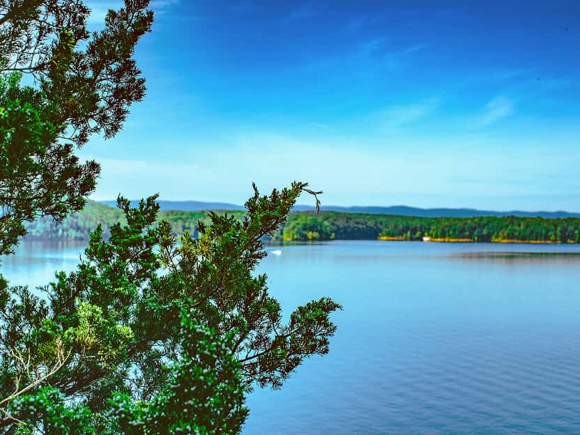 Image showing a scenic view of a lake in Arkansas.