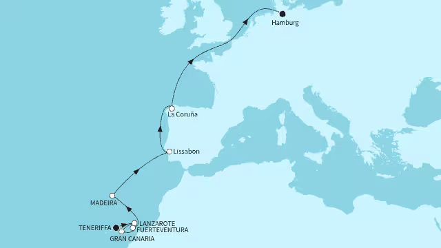 Teneriffa bis Hamburg