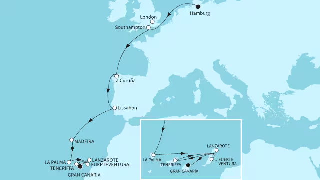 Hamburg bis Gran Canaria