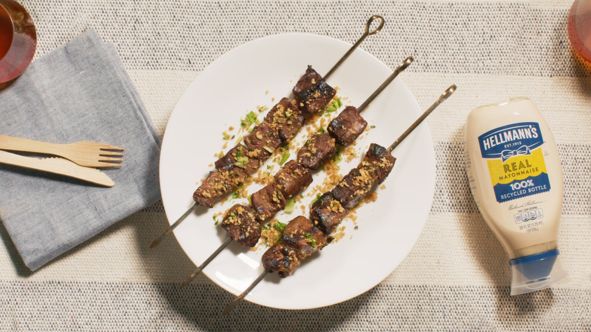 Skewered Beef and Scallions