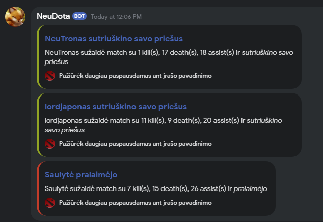 Discord bot for tracking Dota matches