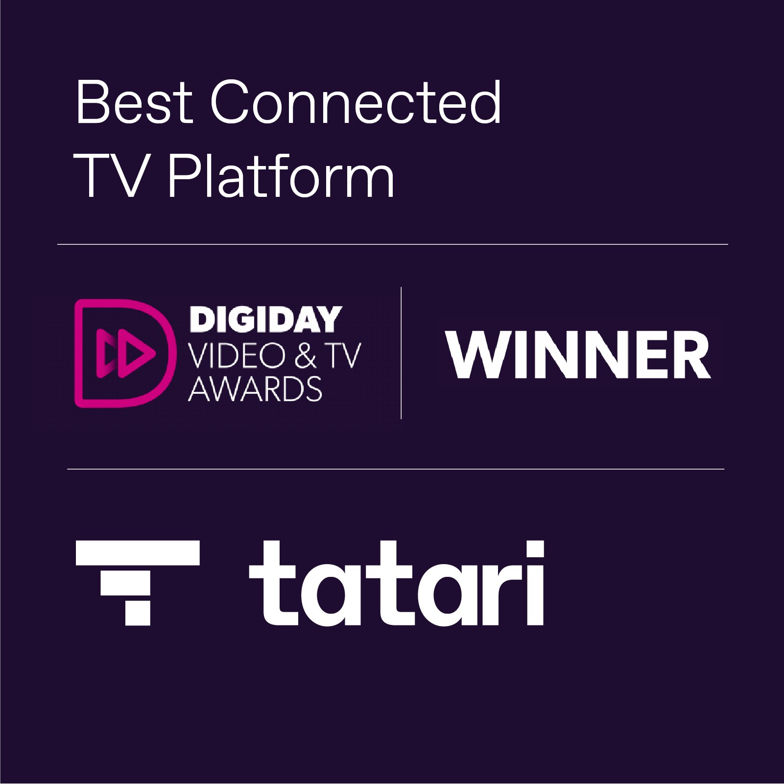 Tatari Awarded Best Connected TV Ad Platform 