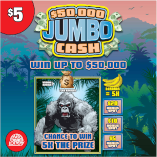 $50,000 JUMBO CASH ticket