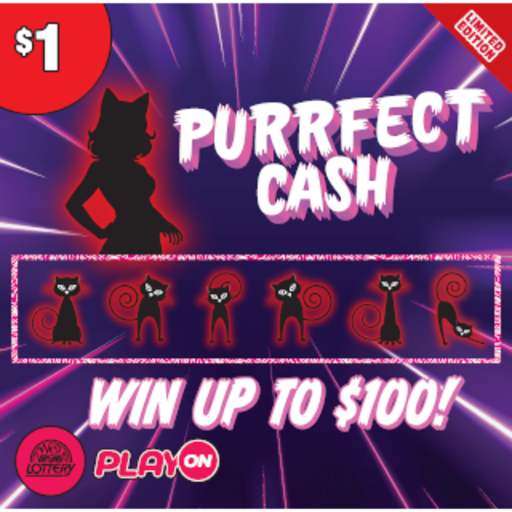 PURRFECT CASH - 7 ELVES instant game from West Virginia Lottery