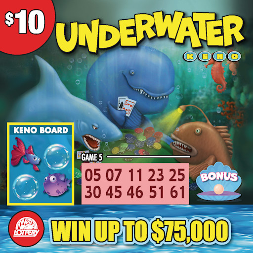 DRAGON BLAST - UNDERWATER KENO instant game from West Virginia Lottery