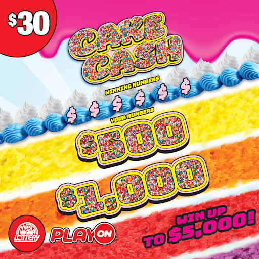 POWER-CAKE-VIBES-SPIN scratch-off ticket