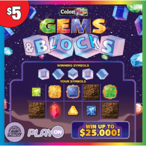 GEMS & BLOCKS - WV POP! scratch-off ticket