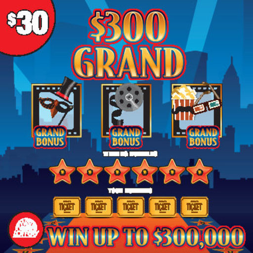 $300 GRAND instant game from West Virginia Lottery