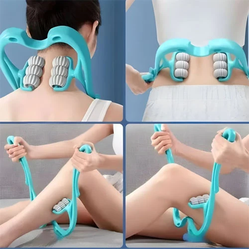 Cervical Neck Massager Six Wheel Neck Massager, Clip Neck Massage Spine Massager Roller Back Massager Manual Multifunctional Home Use Fatigue Relief Cervical Spine Massager Deep Massager