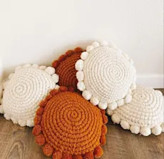 Hand-Crafted Crochet Round Cushions for Ultimate Comfort and Style! 🧶✨