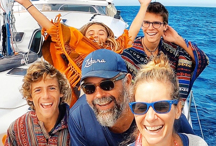 Finn, Kate, Keith, Jack and Renee of Sailing Zatara (not pictured Anna)