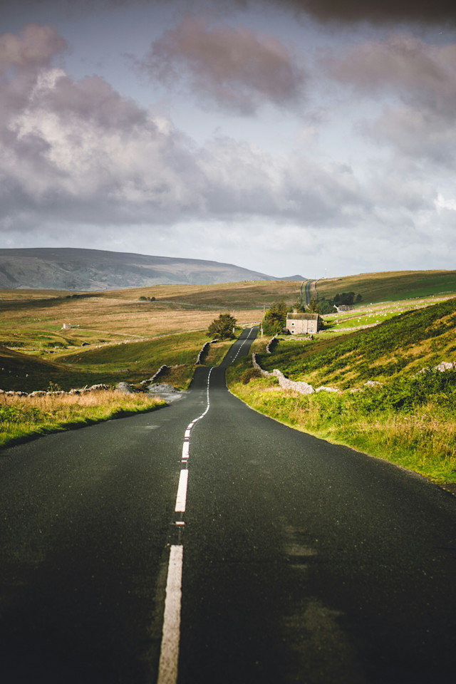 A road winding over the yorkshire dales