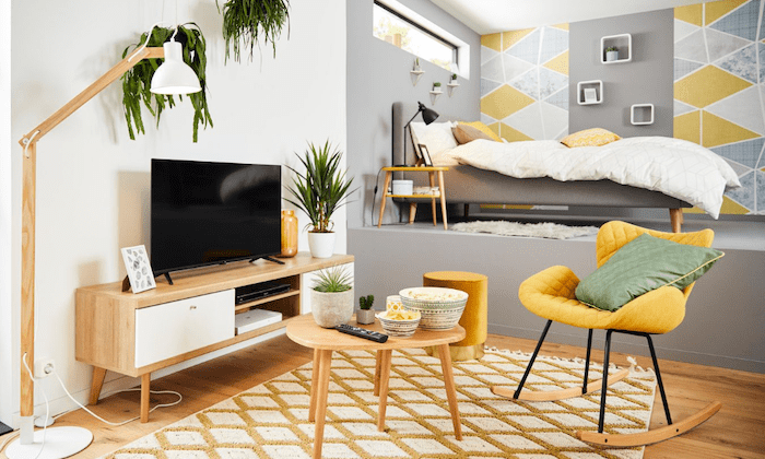 Einrichtungstipps für amber kombinierte living | Wohn-Schlafzimmer