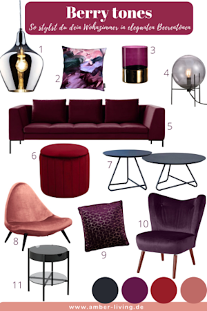 Interieur in strahlenden Beerenfarben