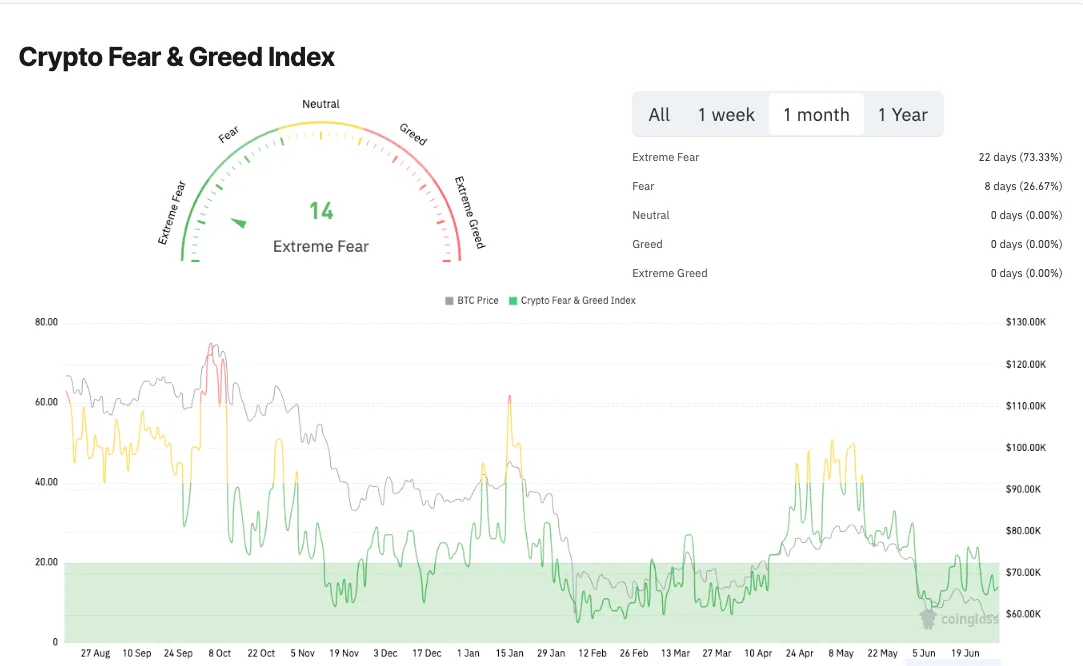 Crypto Fear & Greed Index history and current score