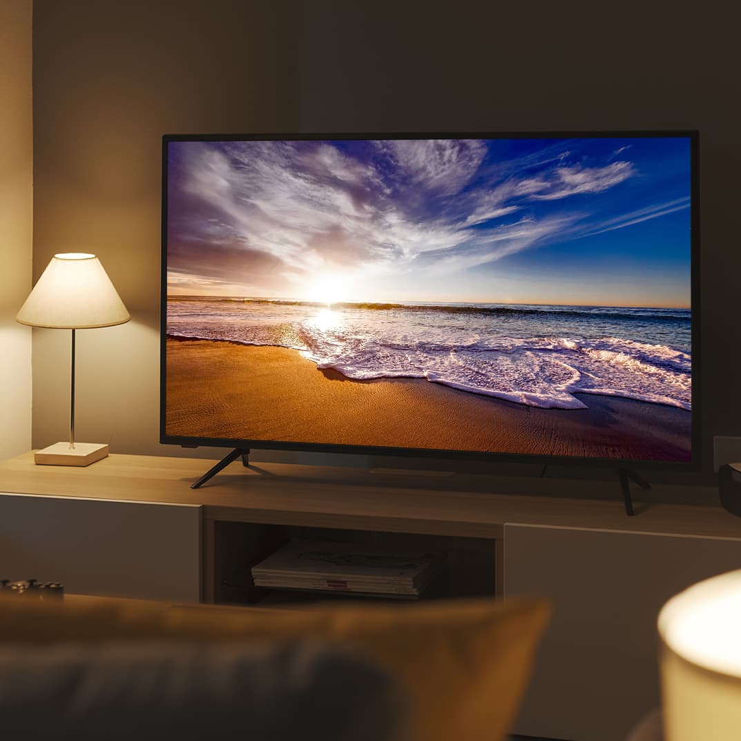 Fernseher im ambienten Wohnzimmer