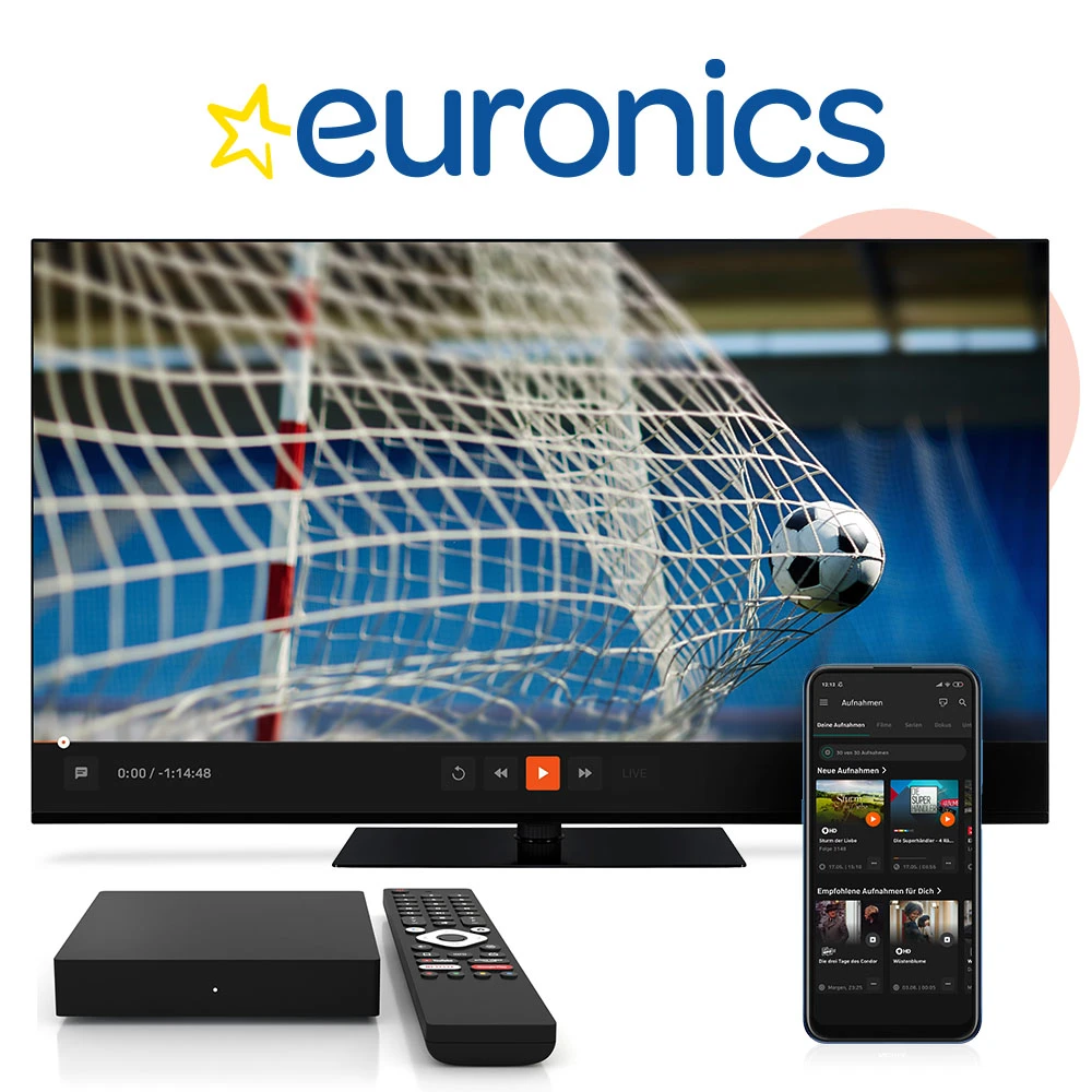 TV und Streaming Gerät mit Euronics Logo