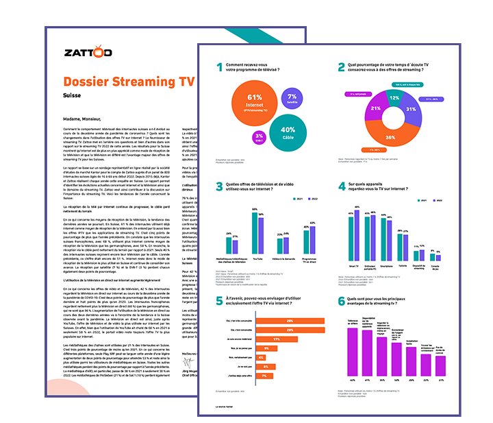 Les deux pages PDF du rapport sur le streaming TV en image
