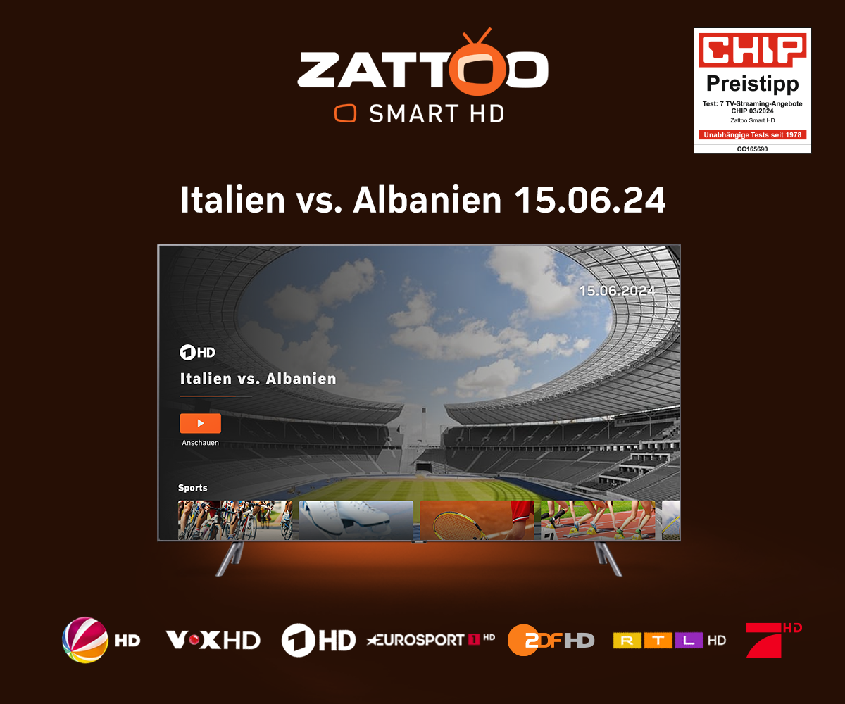 Zattoo Smart HD EM Italien vs. Albanien