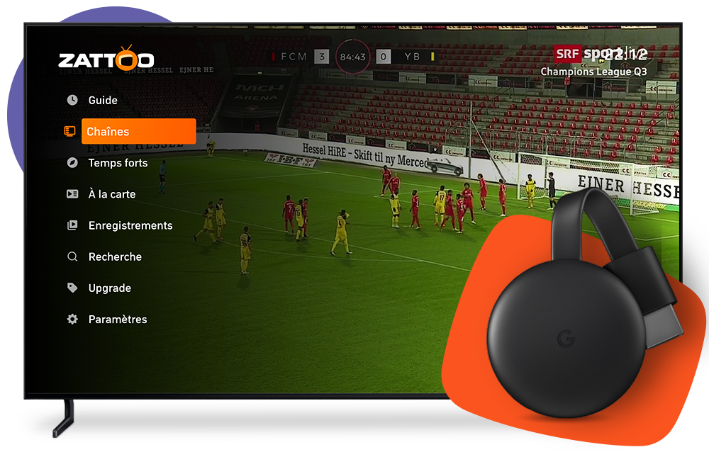Kollega næse vegne Appli TV pour Chromecast - Zattoo : Diffuser la TV en toute simplicité