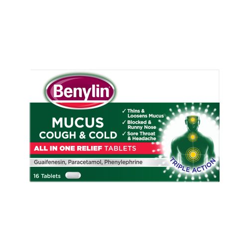 Benylin® Mucus Cough & Cold All in One Relief Tablets Packshot