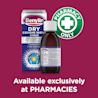 Image showing the bottle of Benylin Dry Cough Night Syrup with the claim: Available exclusively at pharmacies