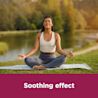 Image showing a woman doing yoga with the caption: soothing effect