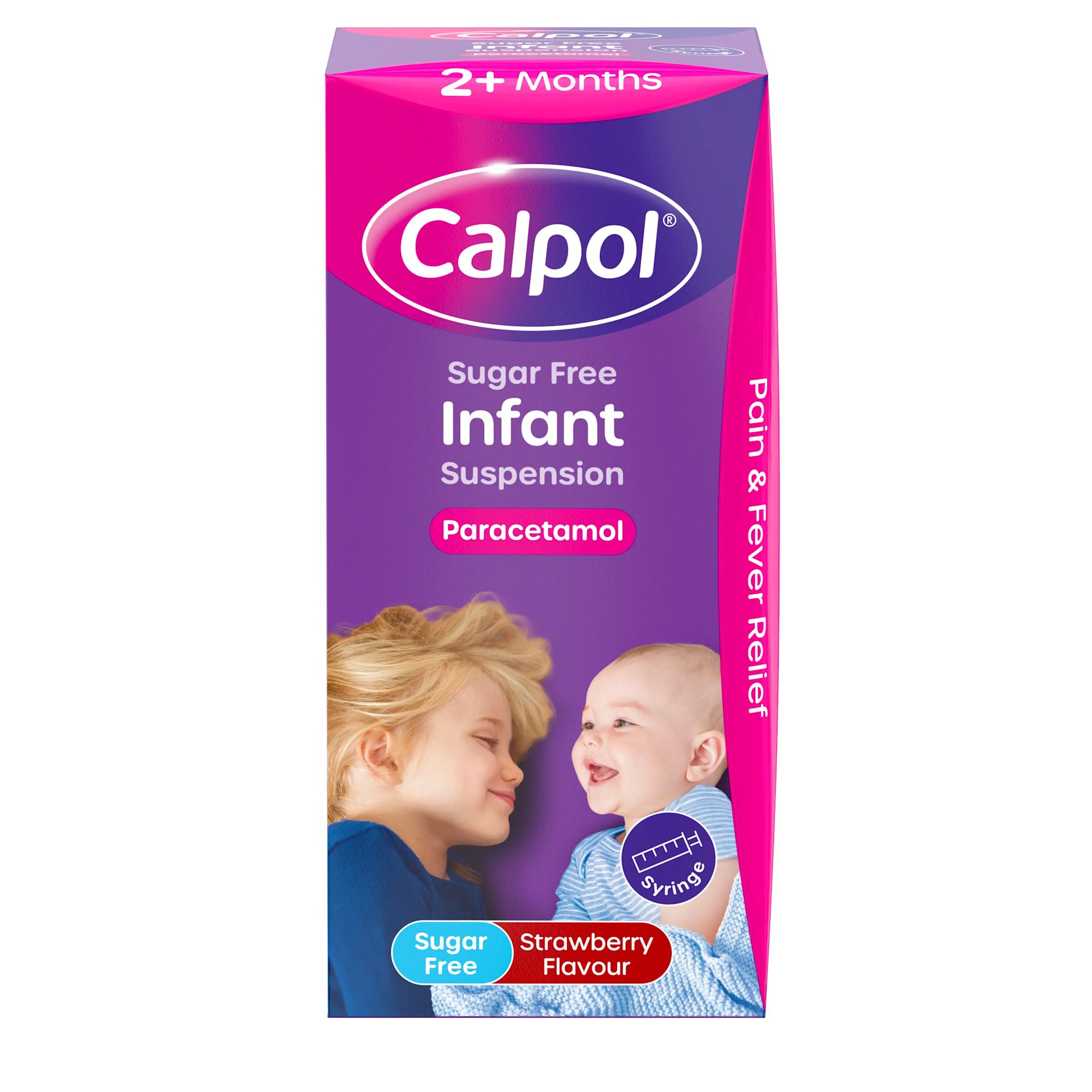 Calpol strawberry flavour infant oral suspension for pain and fever relief
