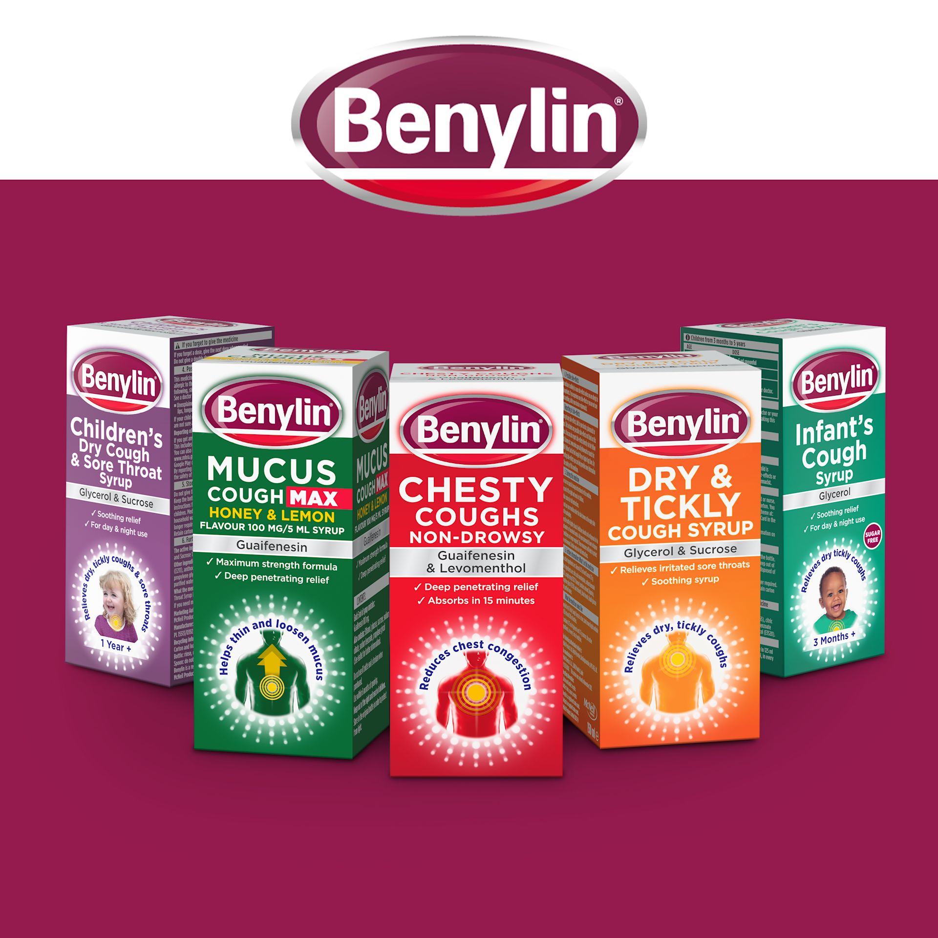Benylin® Chesty Non Drowsy, Mucus Cough and Dry and Tickly images