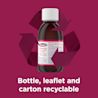 Image showing packshot of Benylin Chesty Coughs Original Medicine with the claim: Bottle, leaflet and carton recyclable