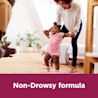 Image showing a baby and her mom with the claim: Non-drowsy formula