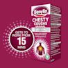 Image showing packshot of Benylin Chesty Coughs Original Medicine with the caption: Gets to work from 15 mins