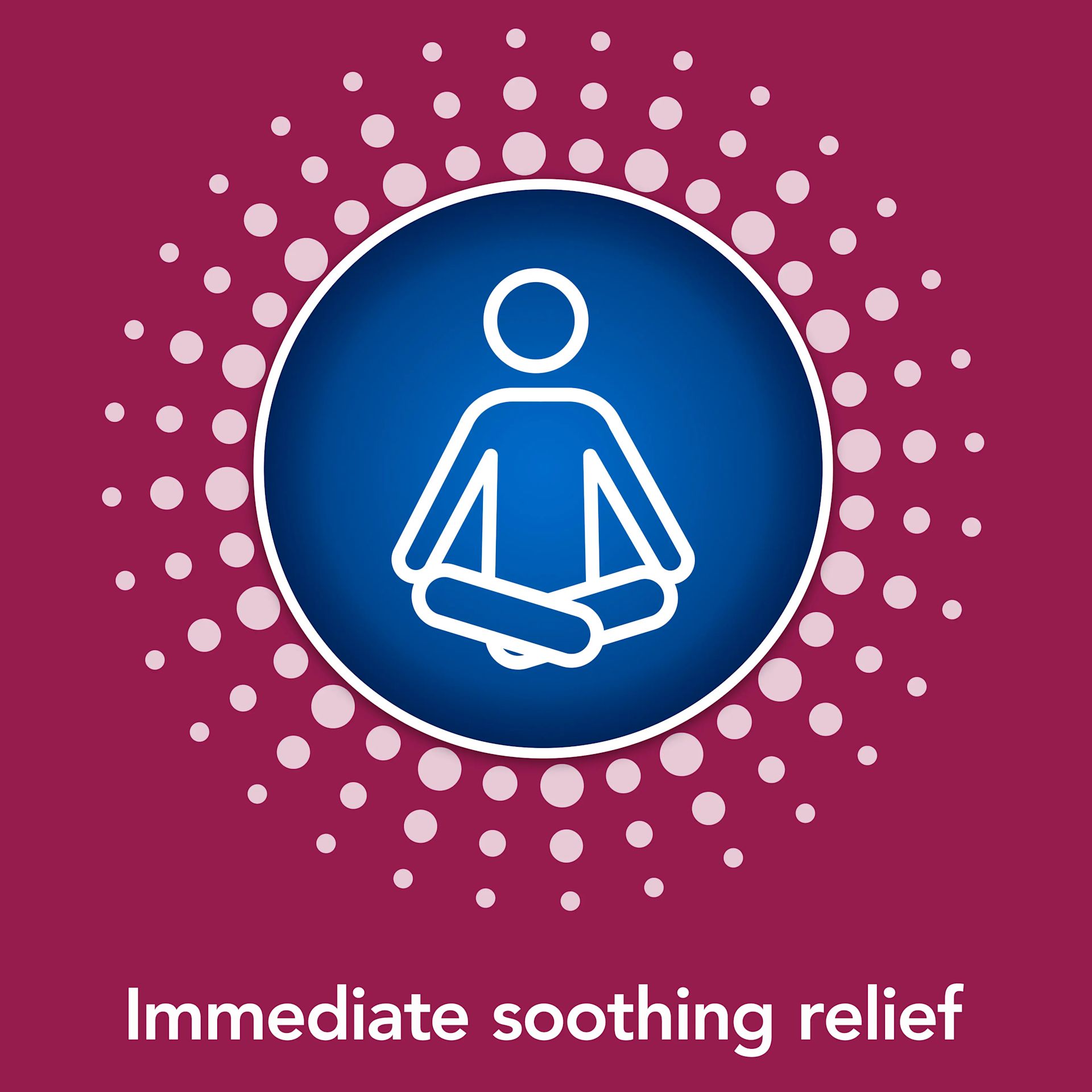 Image showing an icon with the caption: Inmediate soothing relief