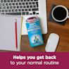 Image of a desk and the caption: Helps you get back to your normal routine referring to Benylin's Dry Coughs Syrup