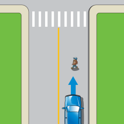 When a pedestrian crosses a road location outside of a crosswalk