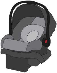 Removable rear-facing infant car seat