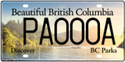 Porteau Cove BC parks licence plate.