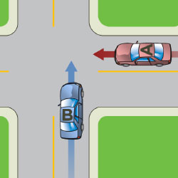 Uncontrolled-intersection-one-vehicle-arrived-first