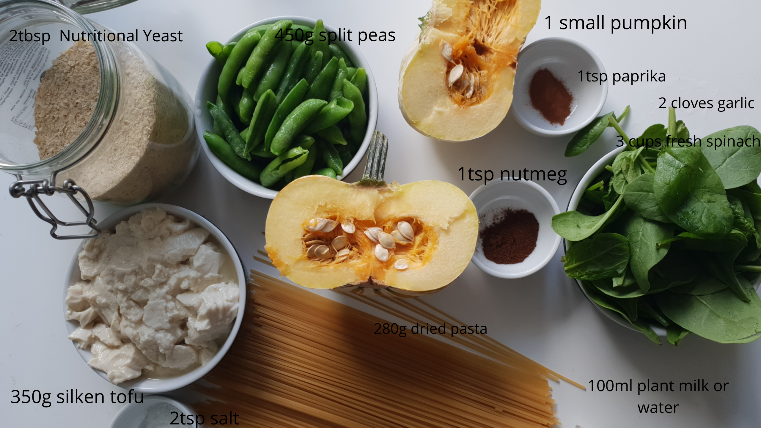 Pumpkin pasta ingredients