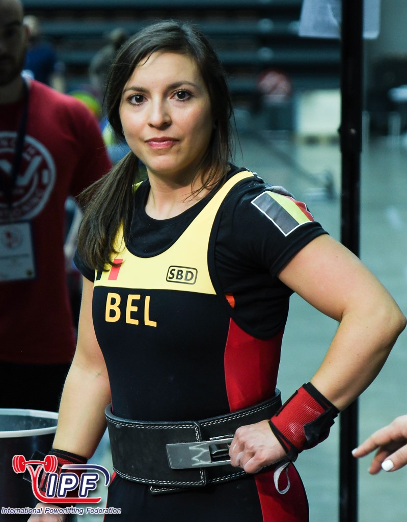 Jessica with a powerlifting belt