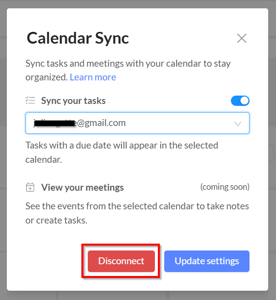 calendar disconnect
