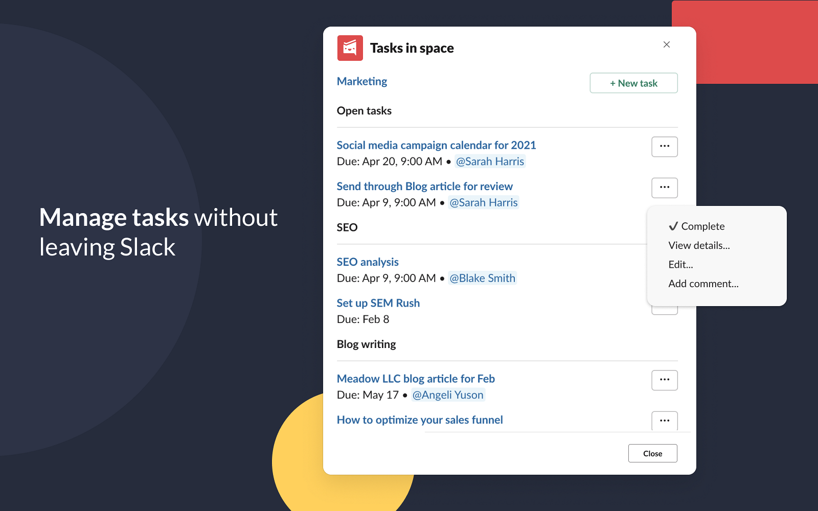 Workast - Manage tasks without leaving Slack