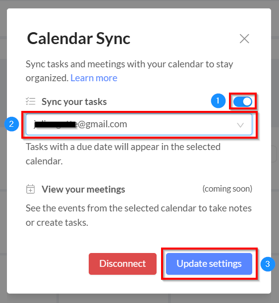 calendar settings