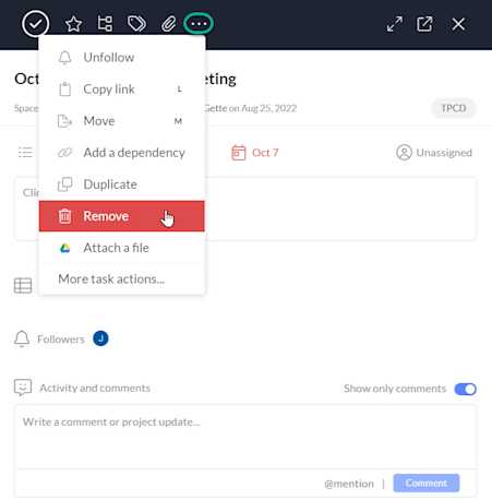 How to delete a task | Help Center | Workast